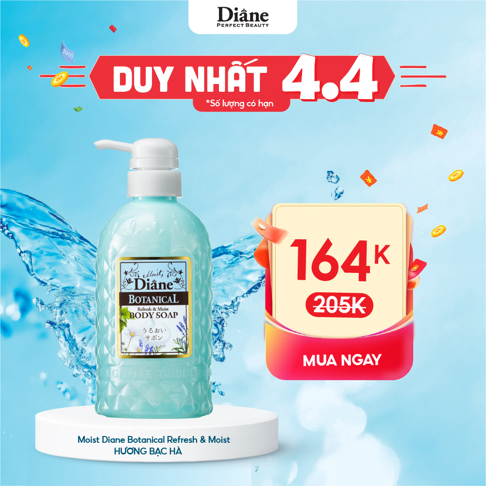 Sữa Tắm Dưỡng Ẩm Cho Da Nhạy Cảm, Da Khô Moist Diane Botanical Sicilian Fruits, Hương Trái Cây 500ml