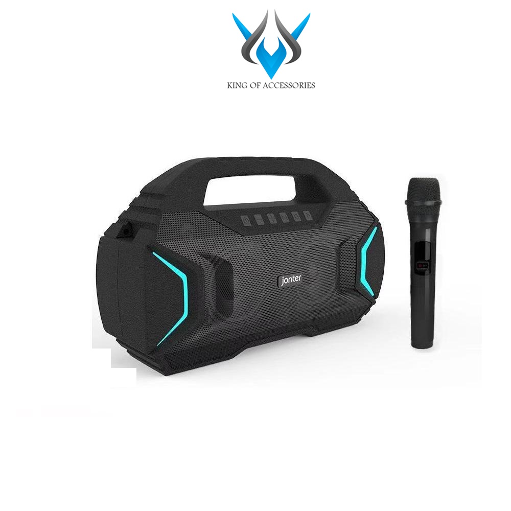 Loa Bluetooth Karaoke cao cấp Jonter M100 Chất âm cực hay công suất 40W pin 4000mAh sử dụng trong 12h + Tặng kèm micro không dây