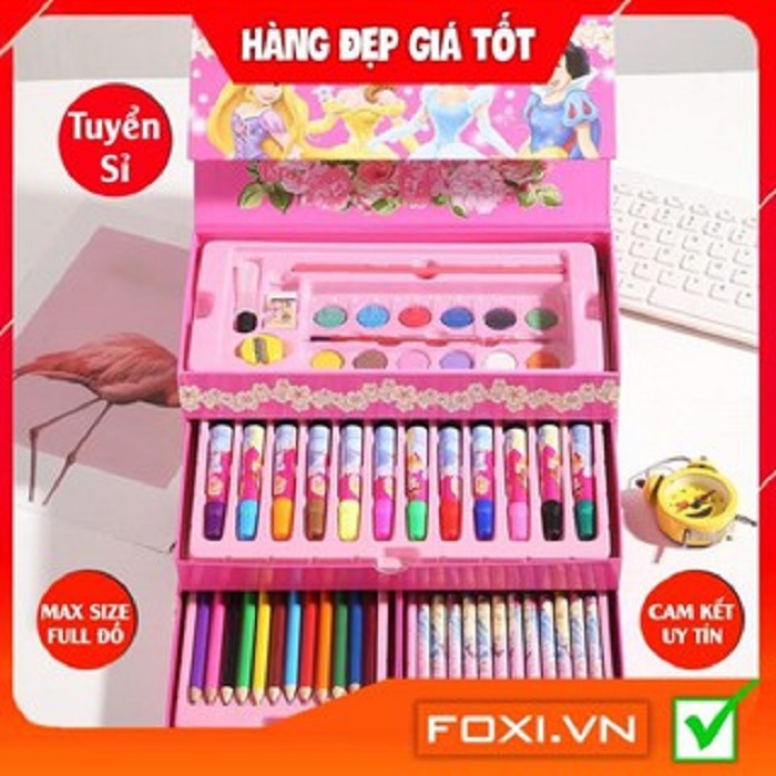 Hộp bút màu 4 tầng 46-54-150 chi tiết Foxi cho trẻ-giúp bé tha hồ vui chơi phát triển trí tưởng tượng-Nhiều đồ dùng học tập