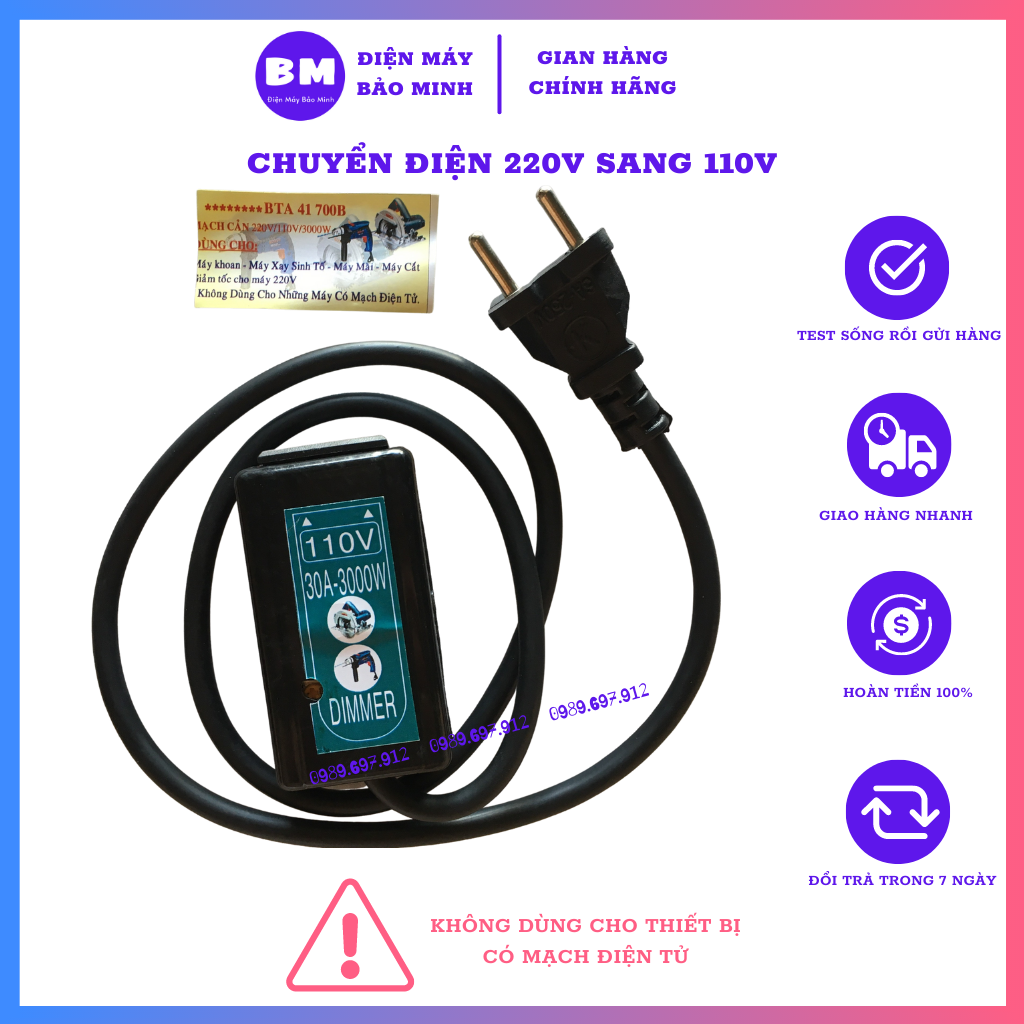 Cục đổi nguồn 220v sang 110v - đổi nguồn 220v sang 110v - đổi nguồn 220v sang 100v - biến thế 220v ra 100v