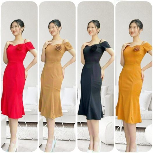 Đầm trễ vai đuôi cá hàng thiết kế cao cấp_sukavn