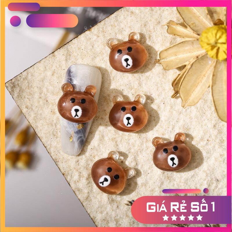 Set charm đầu gấu đính móng, charm đầu gấu nhựa trang trí móng tay - TGN937