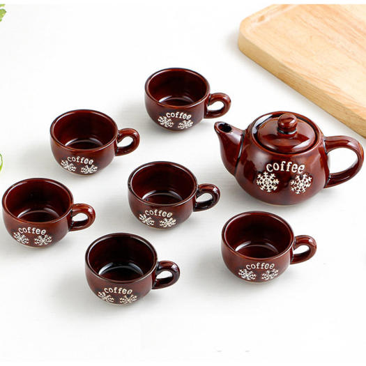 Bộ ấm chén uống trà nhật màu cafe bộ ấm trà nhật bộ ấm chén bát tràng bộ ấm pha trà cao cấp