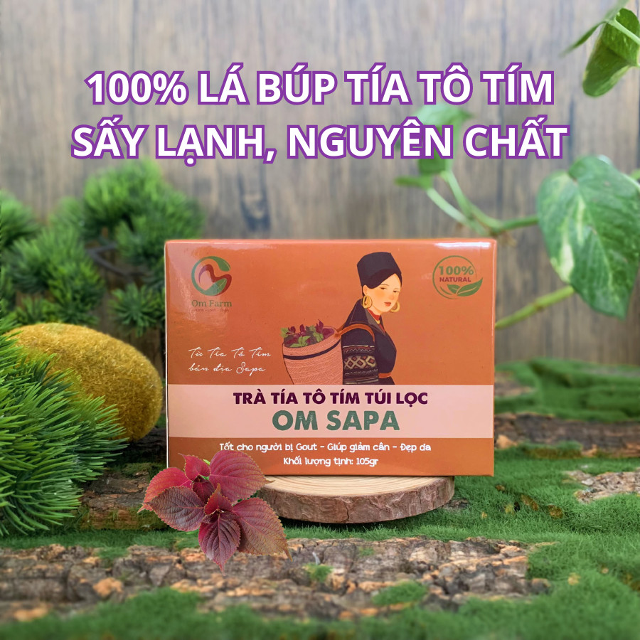 Hộp trà tía tô túi lọc om sapa thanh lọc cơ thể, khỏe đẹp da 35 túi