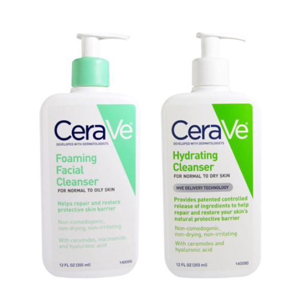 Sữa rửa mặt CeraVe Foaming Facial Cleanser 236ml dành cho da khô và da dầu, Hanacosmetics