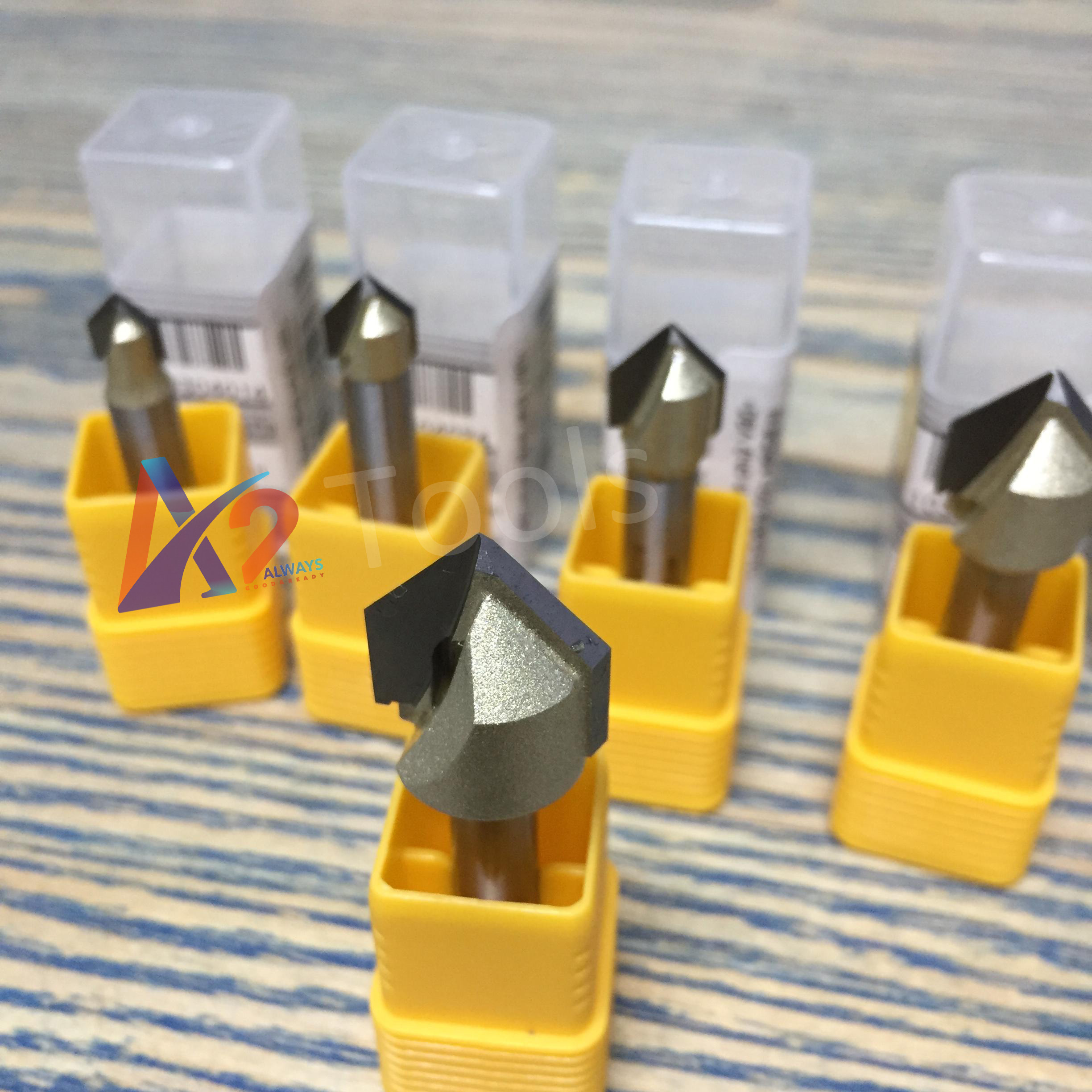 Mũi phay rãnh chữ v 90độ 1/4"x5/8" arden - made in taiwan - giá 1 mũi