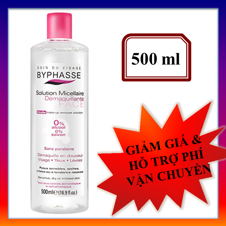 Nước tẩy trang 500ml Byphasse Solution Micerallaire Face Tây ban nha