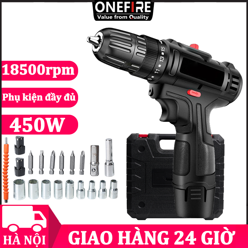 Máy khoan pin cầm tay 12V Khoan pin cầm tay Điều chỉnh 18 mức May khoan pin có đèn LED