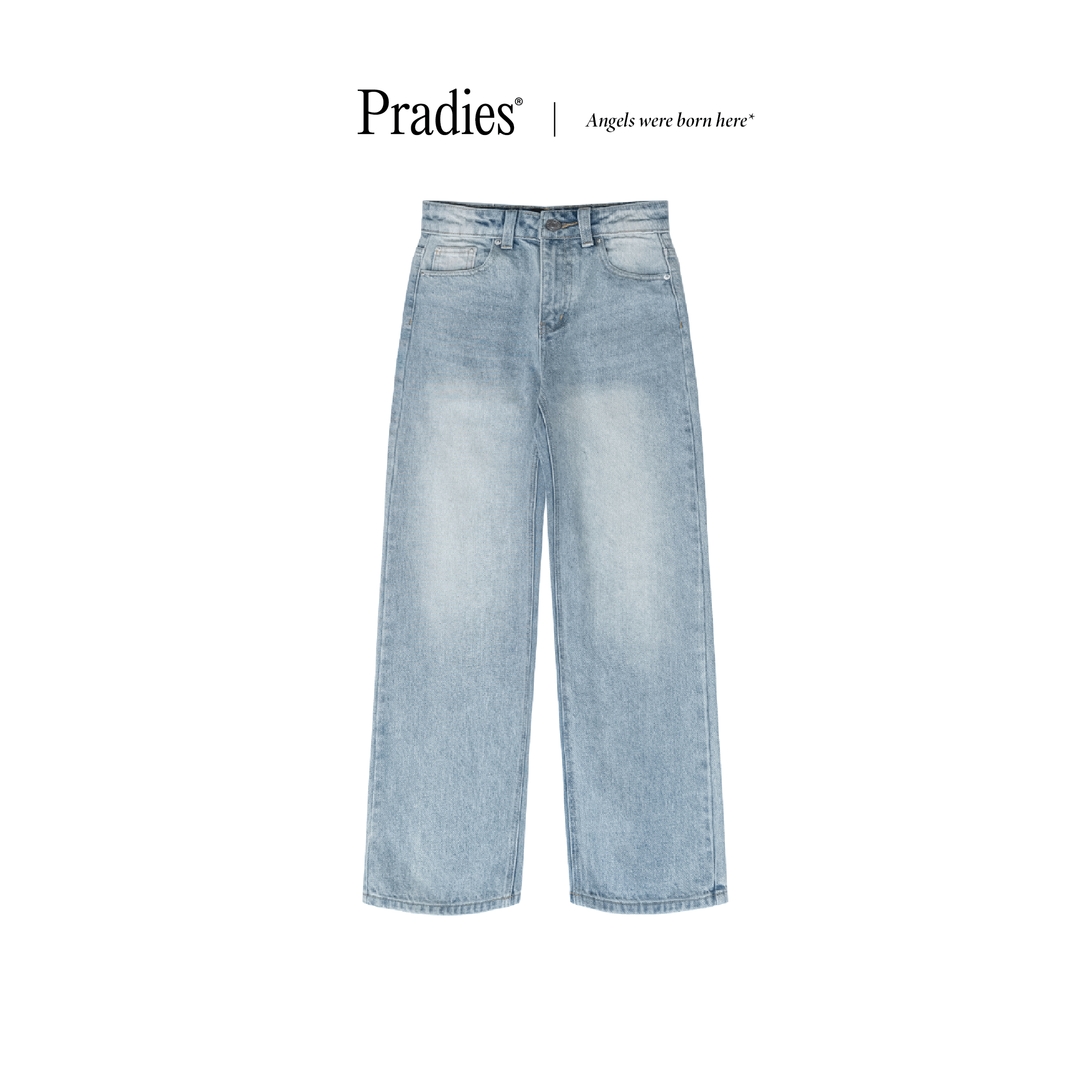 Quần Jeans Nữ Phom Suông Ống Rộng PRADIES - Baby Blue