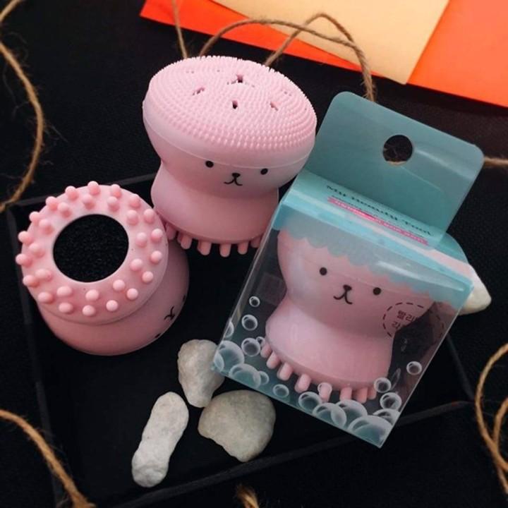 Dụng cụ massage cọ rửa mặt bạch tuột, Mút Bạch tuột rửa mặt Hàn Quốc