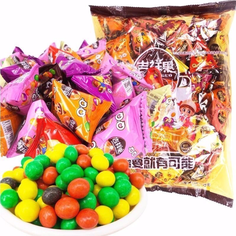 1 bịch 70 gói socola bi cầu vồng thơm ngon - ăn vặt tuổi thơ