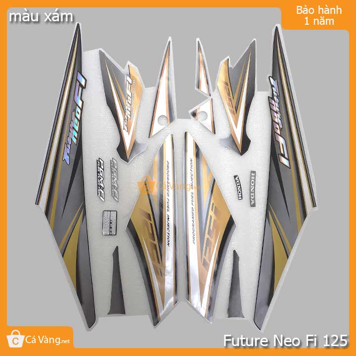 Tem xe máy Future Neo FI 125 màu ĐEN XÁM, tem 3 lớp chất lượng cao