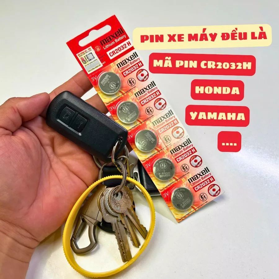 Vỉ 5 viên pin Maxell CR2032 / CR2025 / CR2016 cho remote điều khiển ô tô xe máy