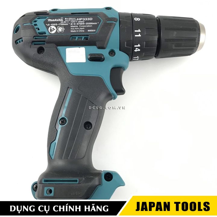 Máy khoan búa vặn vít 10/21/8mm dùng pin 12vmax makita hp333dz | japan tools