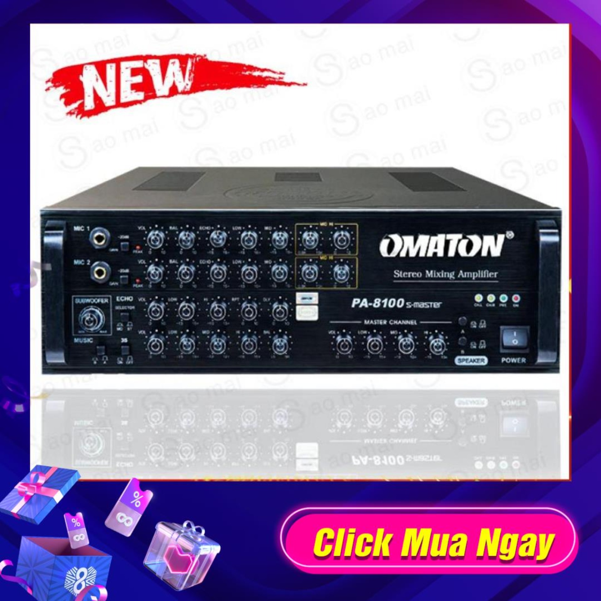 [Trả góp 0%]Ampli Nghe nhạc Amply Karaoke OMATON PA-8100S-MASTER HÀNG CAO CẤP