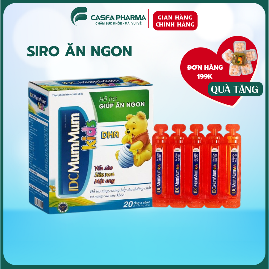 Siro ăn ngon IDC Mum Mum siro ăn ngon ngủ ngon tiêu hóa siro giúp bé ăn ngon nhập khẩu Mỹ hộp 20 ống
