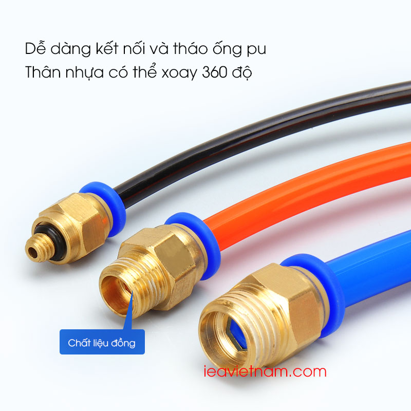 5 Đầu nối hơi khí nén nhanh PC6-01, PC6-02, PC6-03 PC6-04 ( 5 sản phẩm)