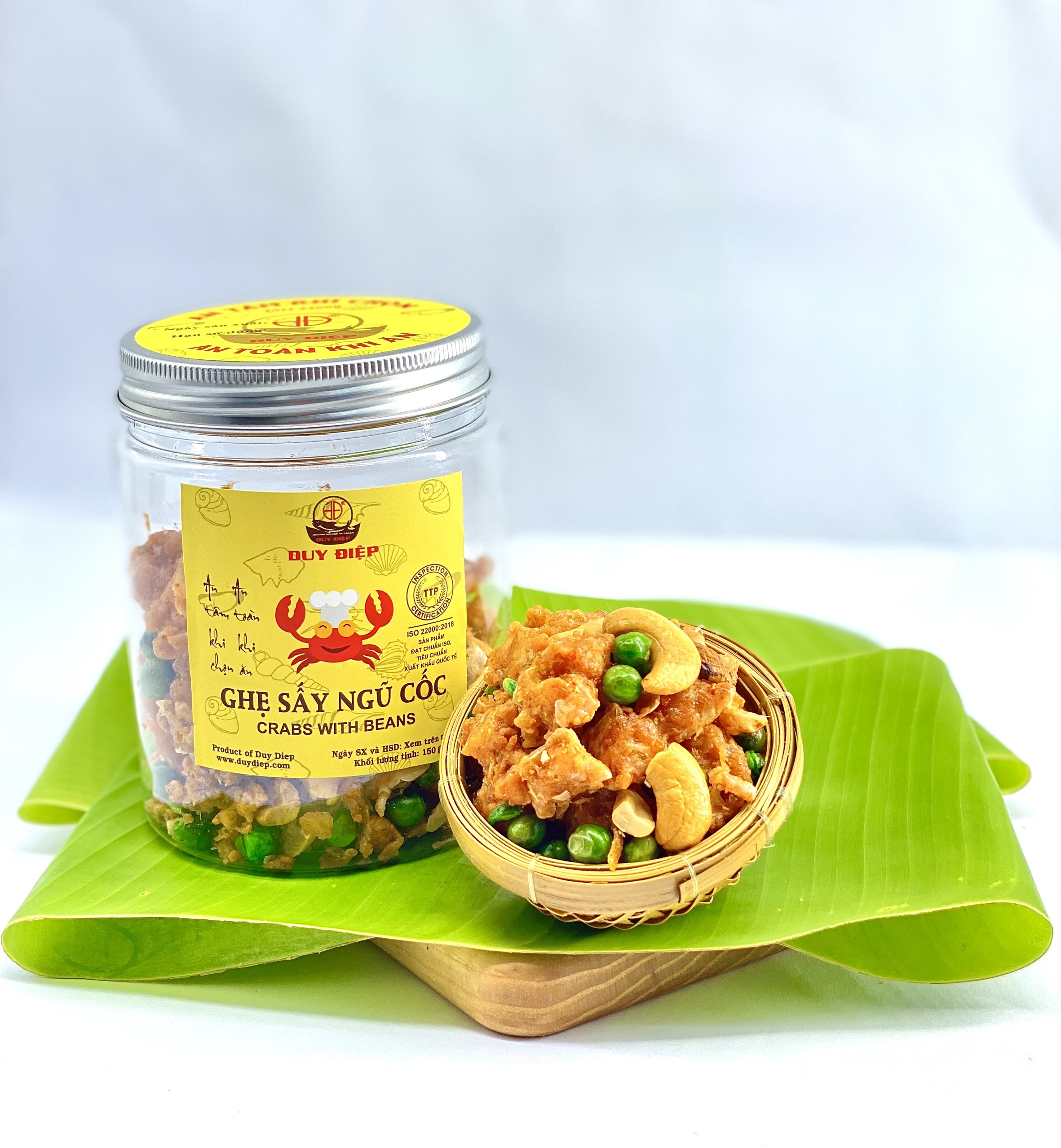 DUY ĐIỆP, GHẸ SẤY NGŨ CỐC 150g ĐÓNG HỘP ĂN LIỀN THƯỢNG HẠNG , ghẹ rim sấy đậu ăn vặt siêu ngon, đặc sản VIỆT NAM, món ba miền.