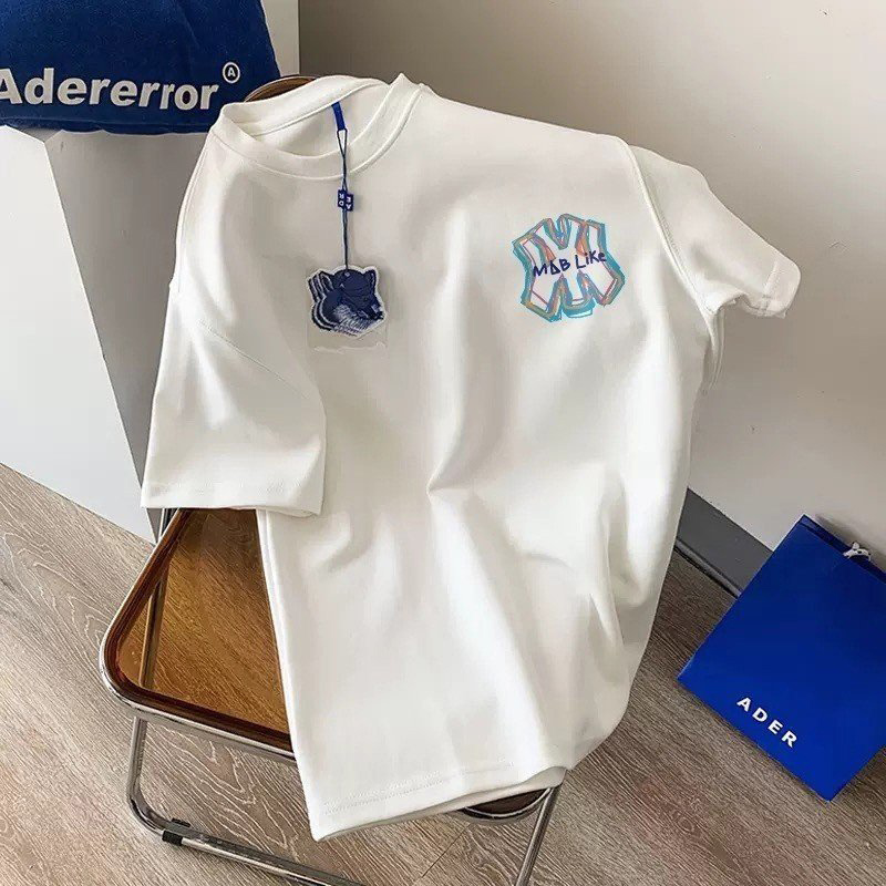 Áo thun nam nữ in Logo M.L.B basic hiện đại , thun cotton mặc cực mát