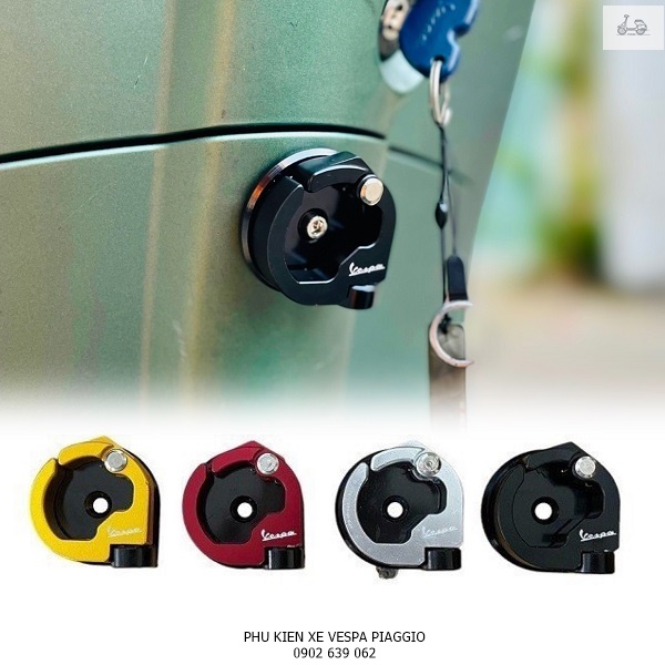 Móc treo vespa cnc nhôm đủ màu có logo vespa
