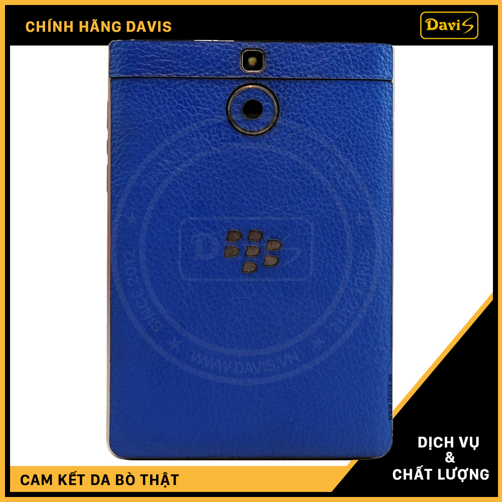 Dán da điện thoại Blackberry Passport Silver da bò thật nhập khẩu cao cấp - Chính hãng Davis.