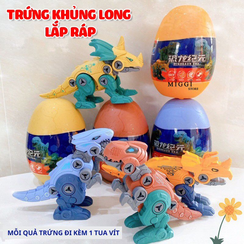 [LOẠI LỚN] Đồ Chơi Trứng Khủng Long - Đồ chơiLắp Ráp LEGO - Chất Liệu Cao Cấp An Toàn Cho Bé - Đồ Chơi Trứng Khủng Long Cho Bé 3-6 Tuổi