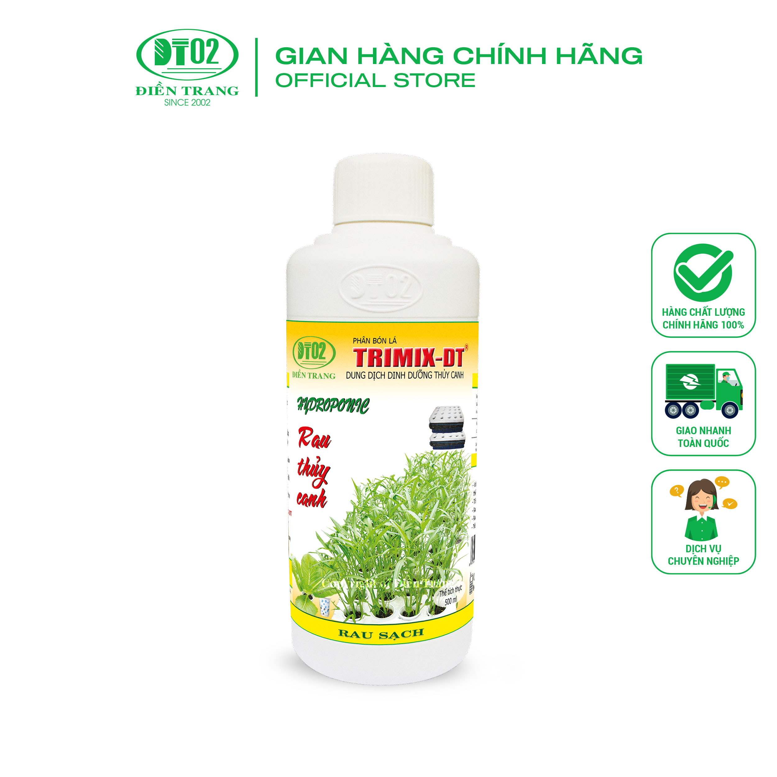 Dung dịch thủy canh rau TRIMIX-DT 500ml, trồng rau sạch