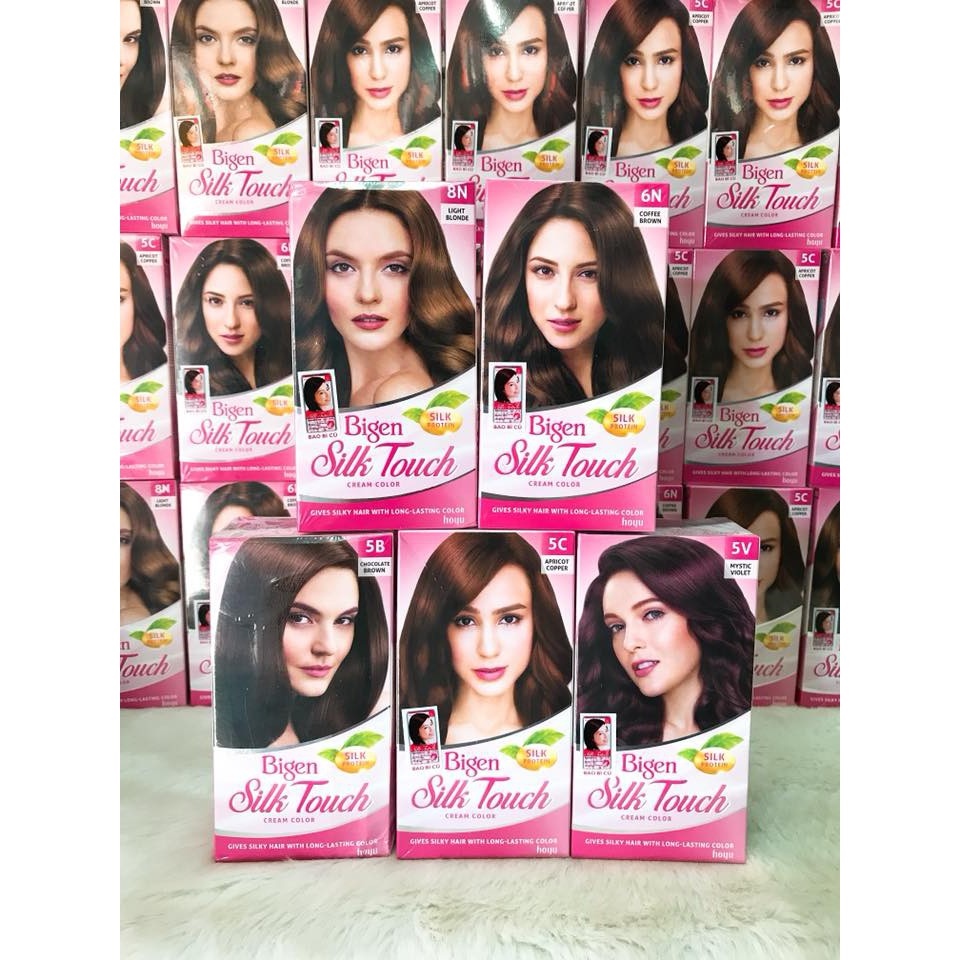๑  (PHỦ BẠC 100%) Thuốc Nhuộm Tóc Cao Cấp Bigen Silk Touch Cream Color Nhập Khẩu Chính Hãng Thái Lan