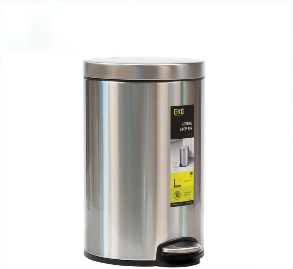 Thùng rác eko 12l tròn chất liệu inox cao cấp