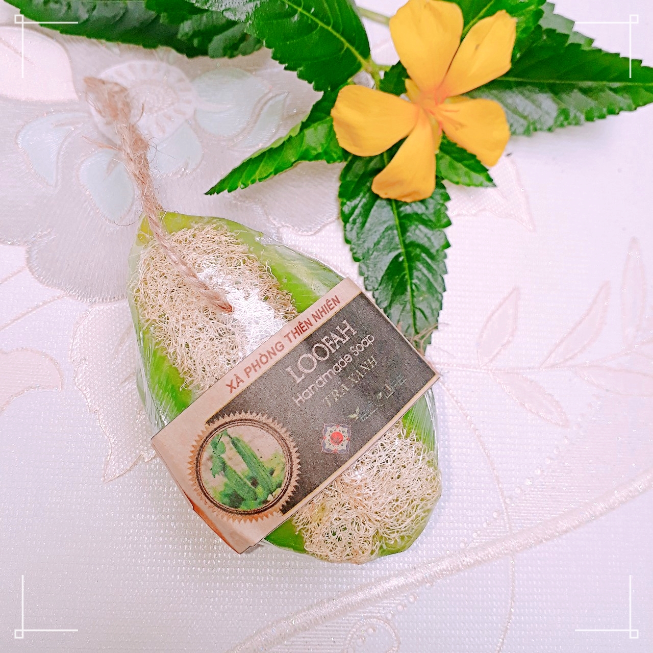 Xà phòng xơ mướp trà xanh