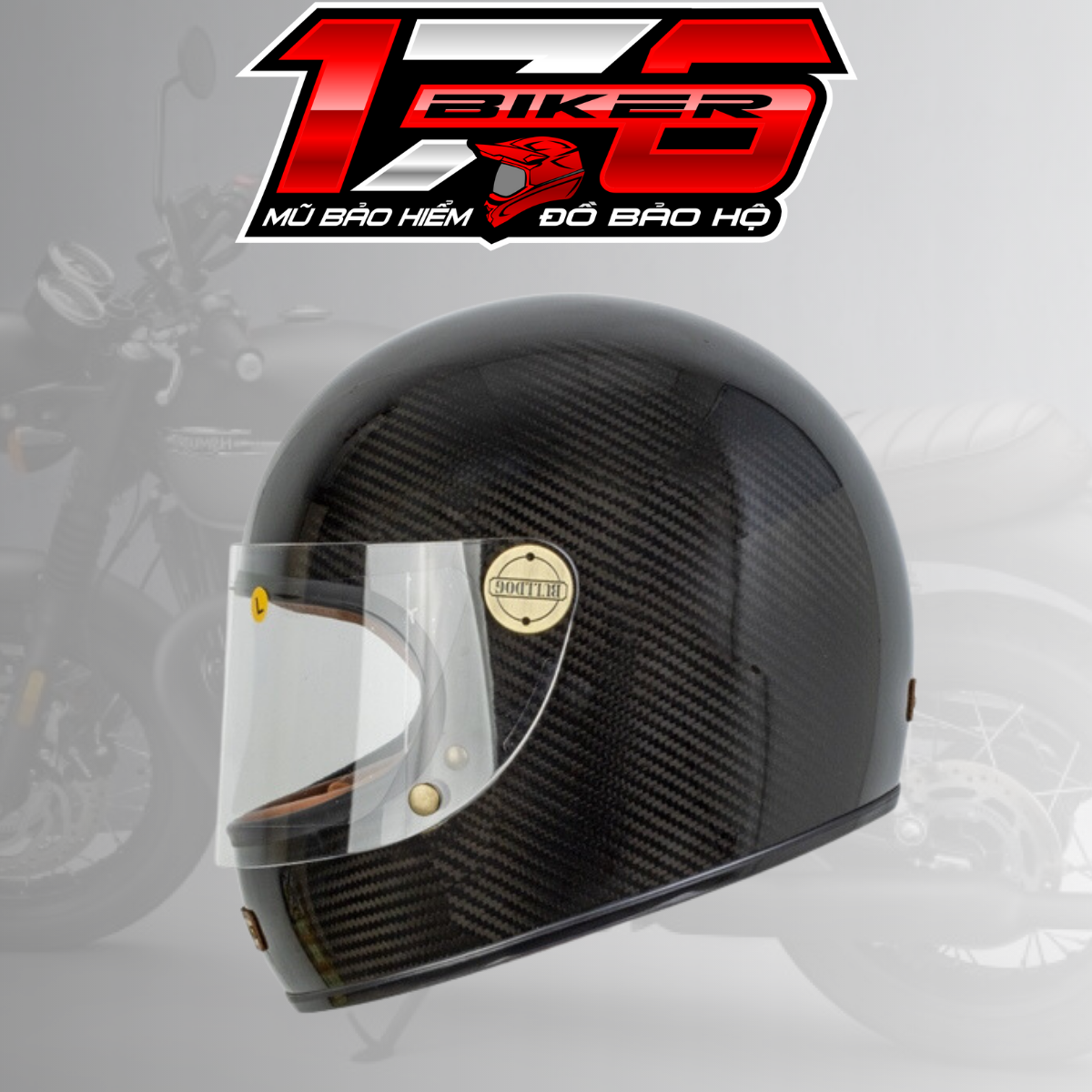 Mũ bảo hiểm Fullface Bulldog Classico II Carbon & sợi thủy tinh cực chất - BIKER 176 - Mũ bảo hiểm & Đồ bảo hộ Vũng Tàu
