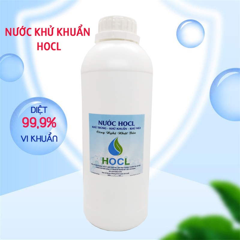 Nước khử trùng khử khuẩn hocl 1 lít - tặng kèm vỏ chai xịt 100ml