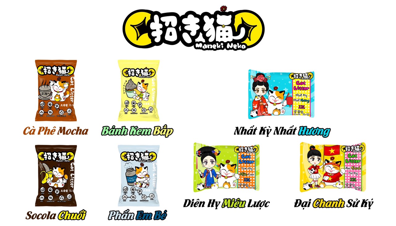 [Hoàn tiền 10%] Cát nhật Maneki Neko vệ sinh cho mèo - Túi 5L chính hãng