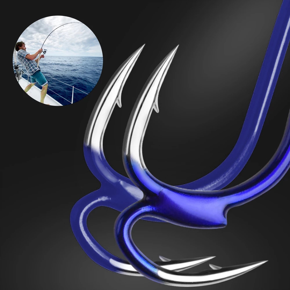 SLWIS Dụng cụ câu cá Đồ câu cá cho cá chép Nhọn Câu cá biển Fish Gear Lưỡi câu Mẹo sức mạnh Móc đôi Móc gai