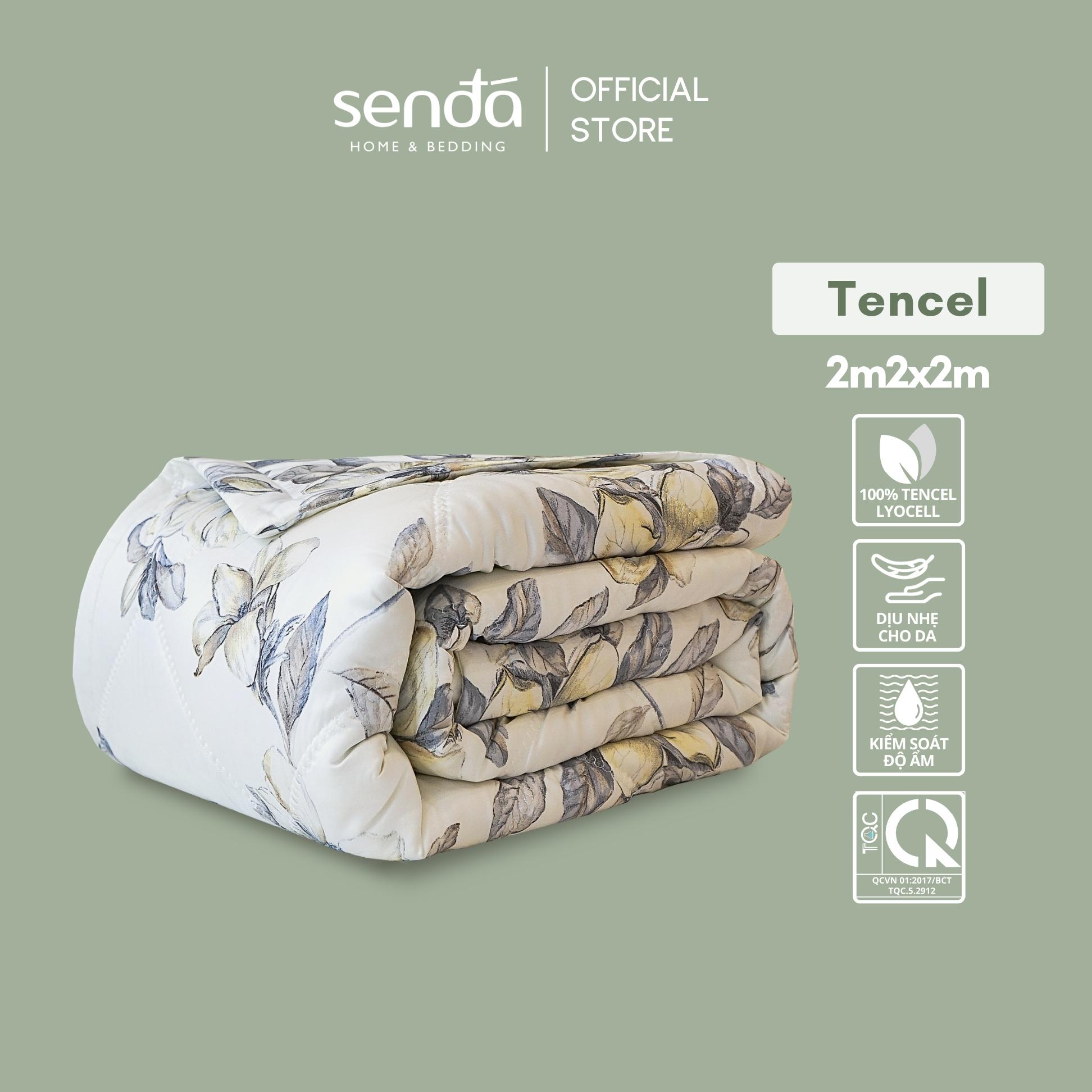 Vỏ chăn trần bông lồng được ruột TENCEL 2mx2m2 họa tiết mền chần 4 mùa siêu mềm mượt và mát lạnh mùa hè ấm áp mùa đông 100 Lyocell 60s TC300 Sen Đá Home Bedding