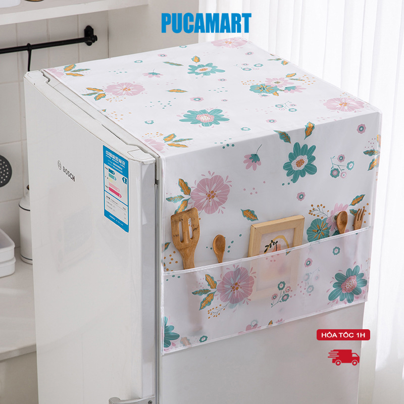 Tấm phủ tủ lạnh PUCA chất liệu vải nilong PEVA chống thấm nước, chống bụi