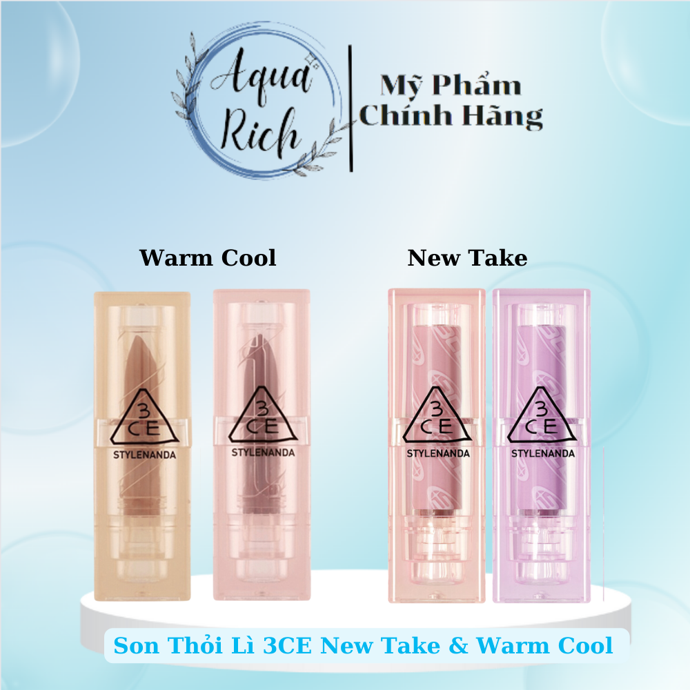 Son thỏi lì 3ce clear layer warm - cool - new take