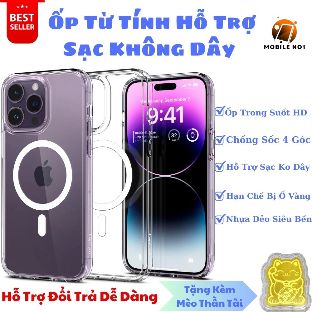 Ốp lưng iPhone Từ Tính cao cấp:ốp iphone hít nam châm siêu sang, viền chống sốc, chống xước,hỗ trợ sạc không dây-MobileNo1