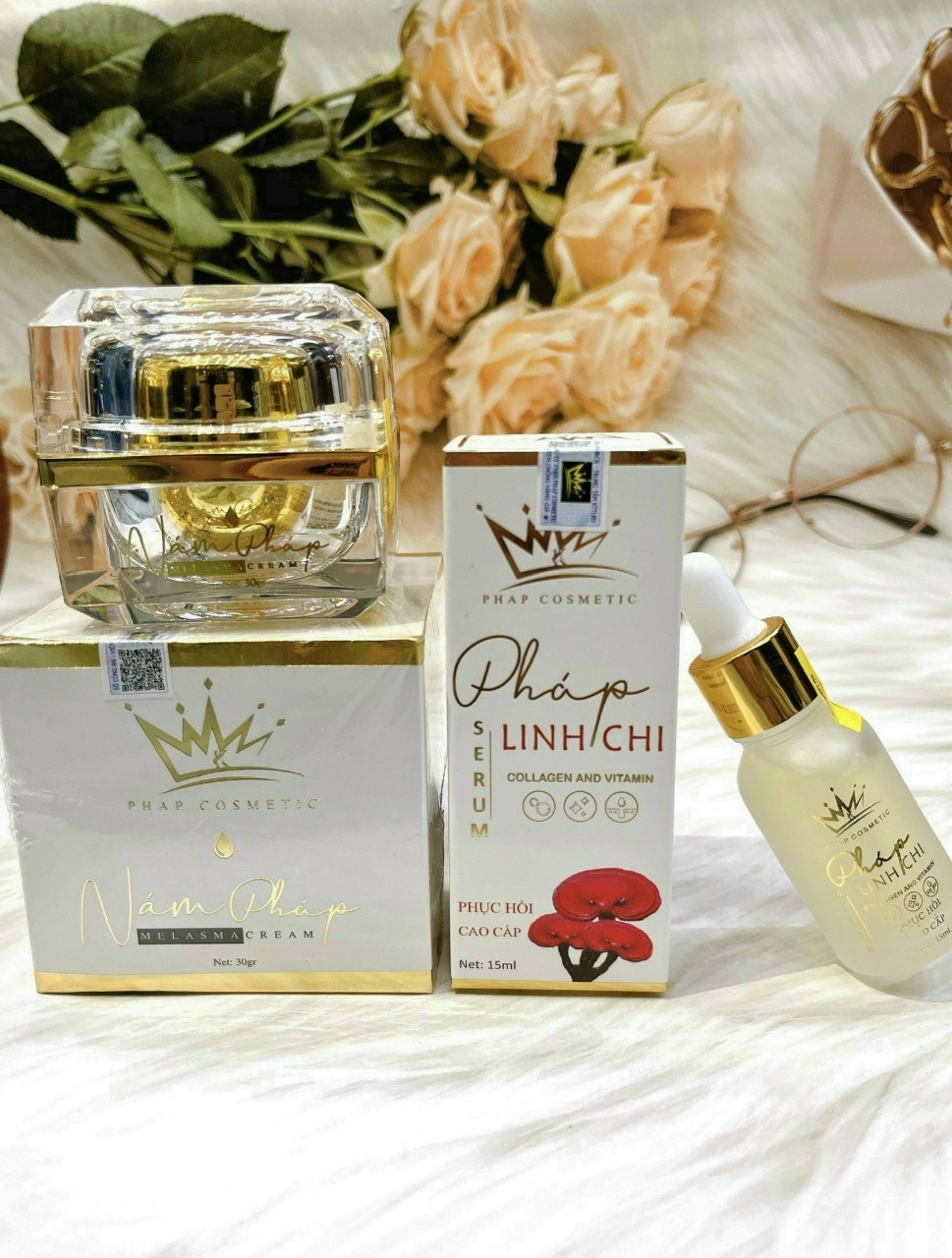 Kem nám pháp tặng serum linh chi