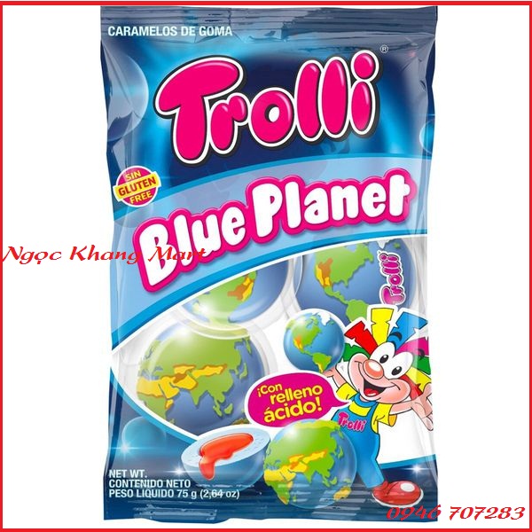 Kẹo dẻo Trolli Blue Planet hình Quả gói 75gr 4 viên