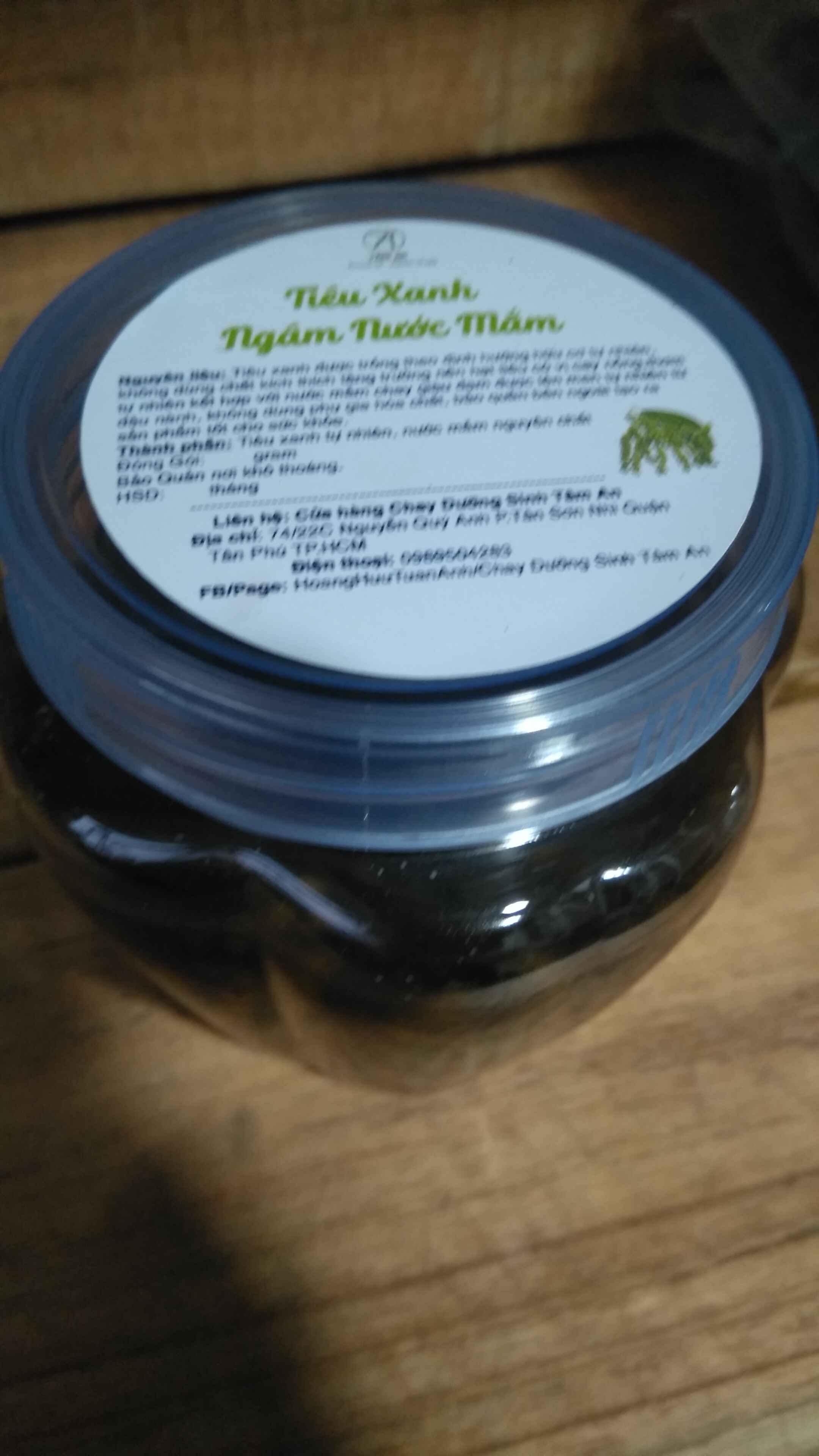 Tiêu xanh ngâm nước mắm chay 460g