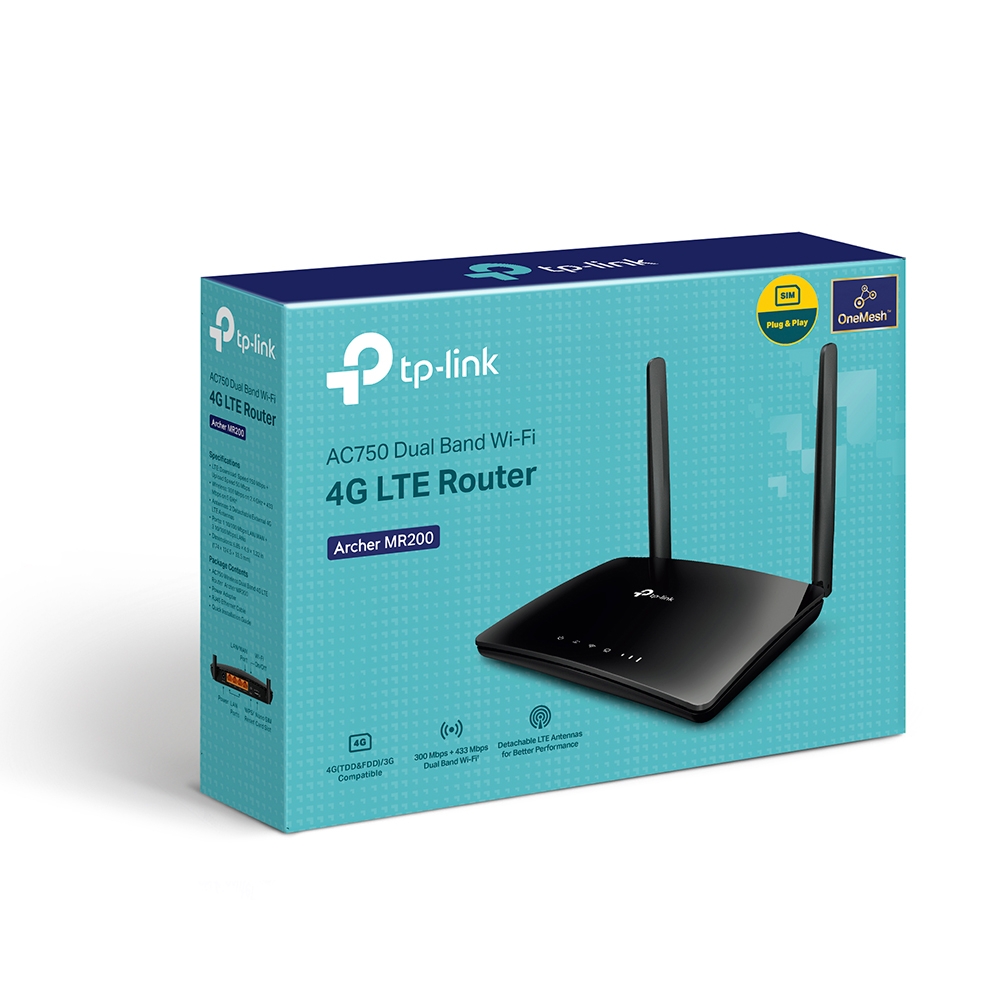 [HCM]TP-LINK Archer MR200 Router Wi-Fi băng tần kép 4G LTE AC750 chính hãng bảo hành 2 năm