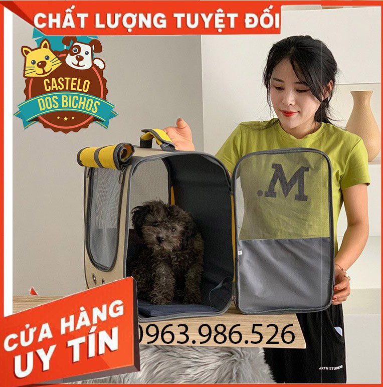 Balo Vận Chuyển Chó Mèo [Size To] - Balo Đựng Chó Mèo Trong Suốt [Size To]