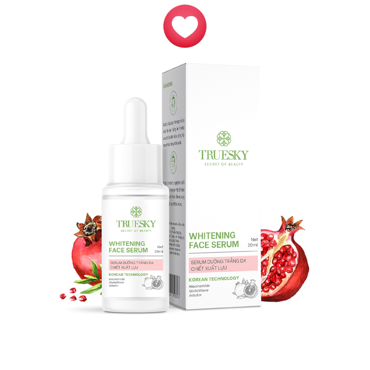 Serum dưỡng trắng da chiết xuất quả lựu Truesky Whitening Face Serum 20ml