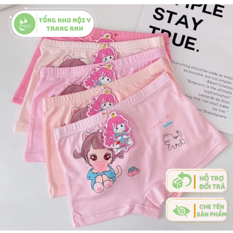 Combo of 10 Girls' Underwear, Cute Underwear, Thigh-High Underwear Made of 4-Way Stretch Cotton, All Sizes 9-33kg Ql135 with Name Cover