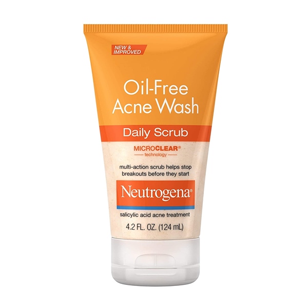 Sữa Rửa Mặt  ngừa & Ngăn Mụn Neutrogena Oil-Free Acne Face Wash Daily Scrub With Salicylic Acid 124ml (Mỹ)