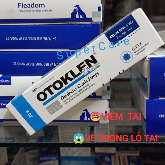 [Hoàn tiền 10%] Otoklen 20gr - Nhỏ Tai Viêm Tai, Ve Trong Tai Chó Mèo