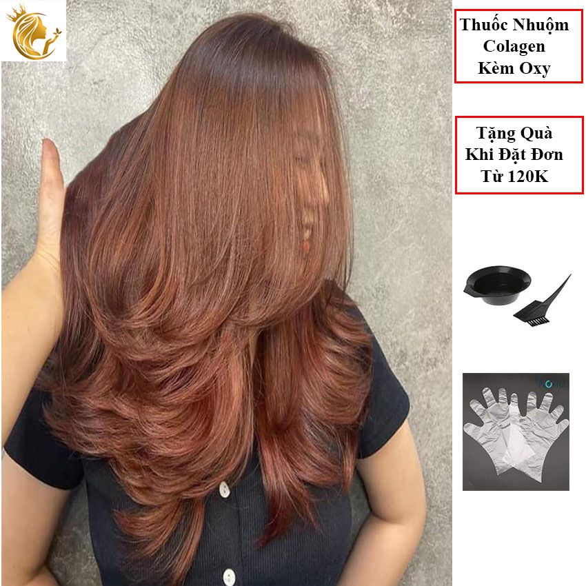 Thuốc Nhuộm Tóc Màu Vàng Đồng Kèm Oxy