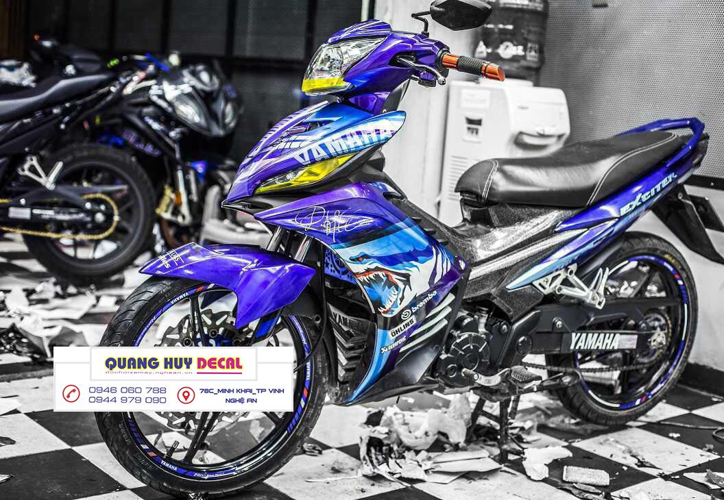 Tem trùm ex 135 cá mập xanh dương, tem exciter 135, team trùm exciter 135, tem xe exciter 135, team trùm ex 135, team xe exciter 135 cá mập xanh dương