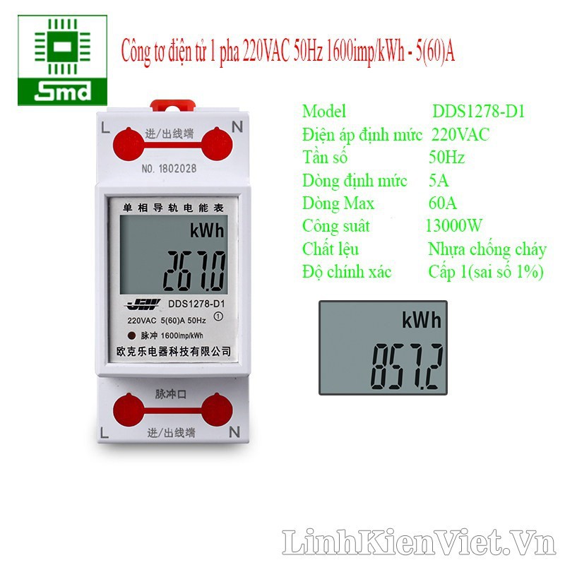 Công tơ điện tử, thiết bị đo công suất saiton abb 65a shop revolstore
